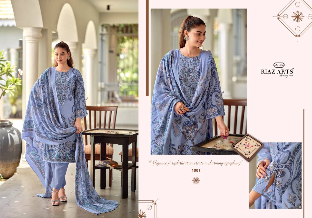 NAYRA VOL-42 By RIAZ ARTS 1001 To 1008 Series Beautiful Festive Suits Stylish Colorful Fancy Party Wear Pure Cotton Digital Print Dresses At Wholesale Price